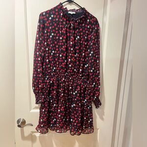 NSR Jrs Dress - Black and Red Polka Dots
